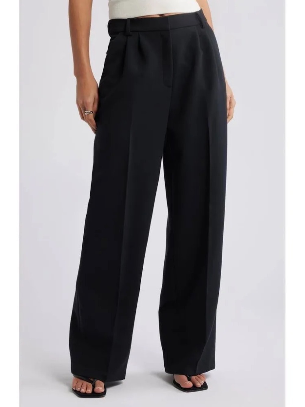 Open Edit Icon Twill Wide Leg trousers